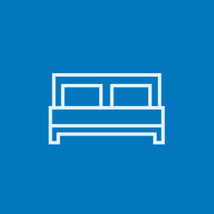 Double bed line icon.