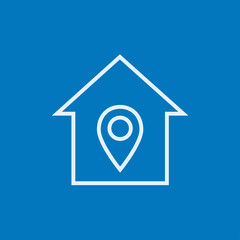 Obraz premium House with pointer line icon.