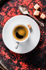 strong espresso shoot with foam