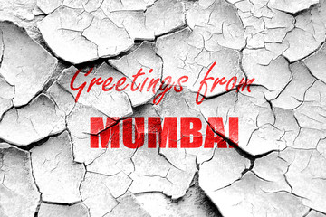 Grunge cracked Greetings from mumbai