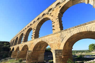 Fototapeta na wymiar Pont Du Gard Aqueduct