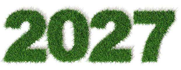 2027 anno 3d, prato erba verde, duemilaventisette, Buon Anno Felice