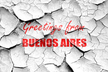 Grunge cracked Greetings from buenos aires