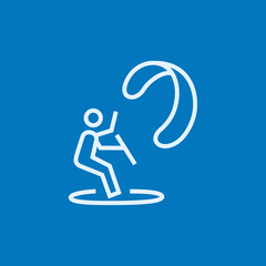 Kite surfing line icon.