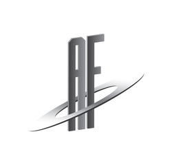 AF initial logo with silver sphere