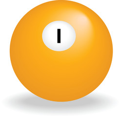 one ball with number.