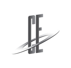 CE initial logo with silver sphere