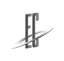 EC initial logo with silver sphere
