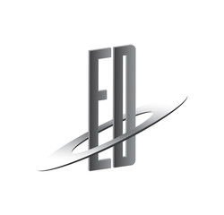 ED initial logo with silver sphere