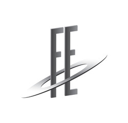 FE initial logo with silver sphere