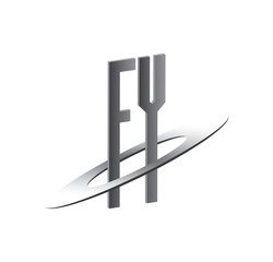FY initial logo with silver sphere