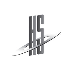 HS initial logo with silver sphere