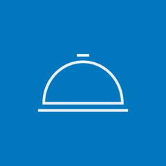 Restaurant cloche line icon.