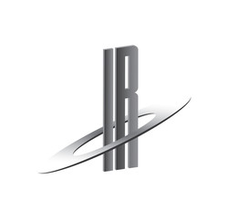 IR initial logo with silver sphere