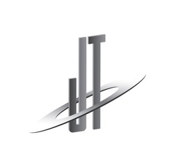 JT initial logo with silver sphere