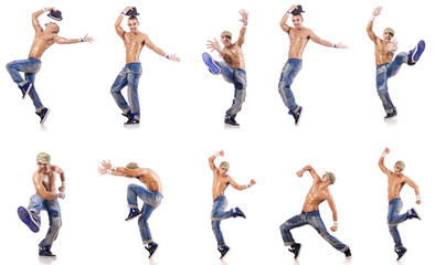 Dancer dancing dances isolated on white