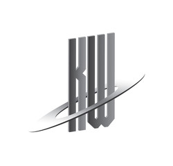 KW initial logo with silver sphere