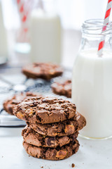 vintage milk bottle and homemade cookies