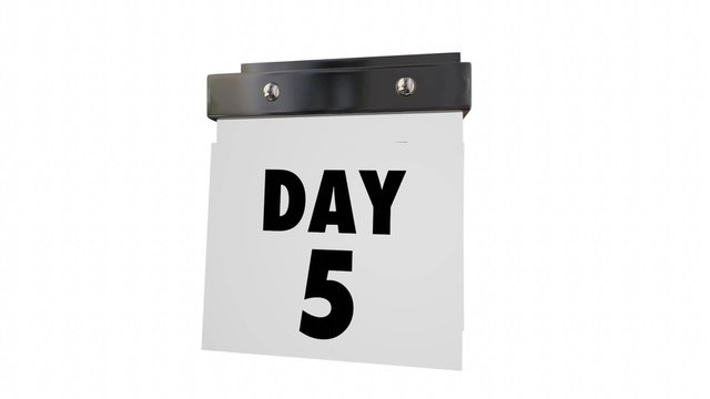 Day 1 Through 10 Wall Calendar Pages Falling Time Passing Words Animation