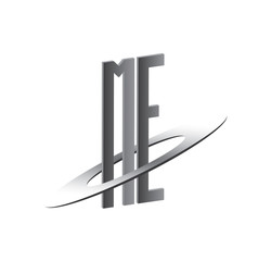 ME initial logo with silver sphere
