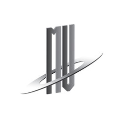 MV initial logo with silver sphere