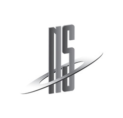 NS initial logo with silver sphere