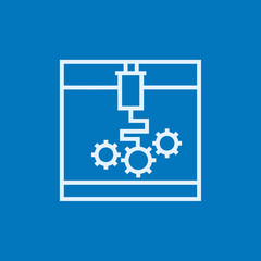Tree D printing line icon.