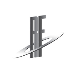 RF initial logo with silver sphere