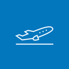 Plane taking off line icon.