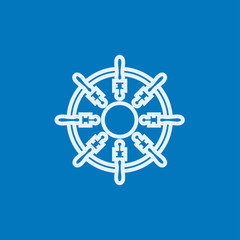 Fototapeta premium Helm line icon.