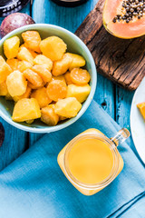 ingredients for homemade exotic smoothie