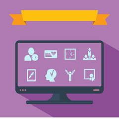 assembly in  flat style icons the theme business
