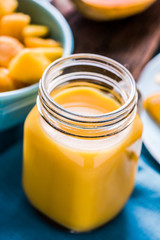 vintage jar with exotic smoothie