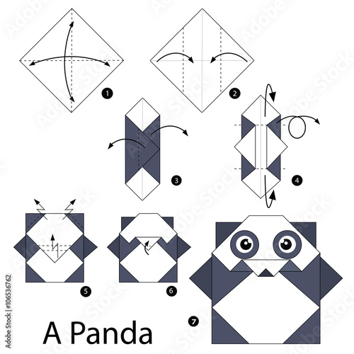 "Step by step instructions how to make origami A Panda." fichier