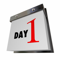 Day 1 One Calendar Date First Beginning Start Words Number Page