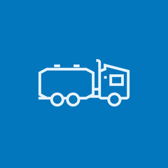 Truck liquid cargo line icon.