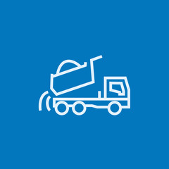Dump truck line icon.