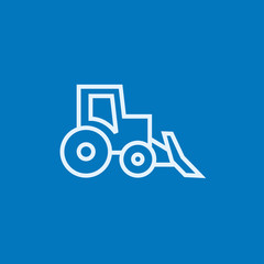 Bulldozer line icon.