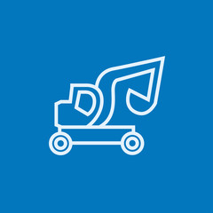 Excavator truck line icon.