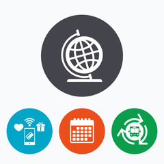 Globe sign icon. Geography symbol.