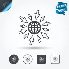 Go to Web icon. Globe with mouse cursors.