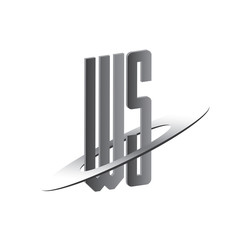 WS initial logo with silver sphere