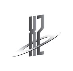 XZ initial logo with silver sphere