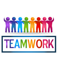 Logo Teamwork hugging people vector desing