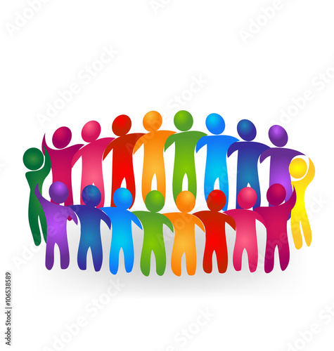 Logo Teamwork Unity People Wall Mural Wallpaper Murals Wallsheaven Glopphy