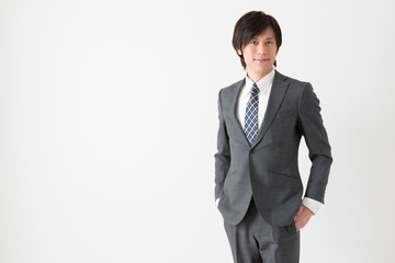 portrait of asian businessman on white background