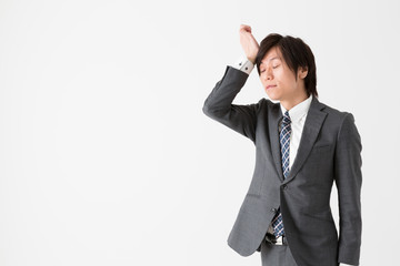 portrait of asian businessman on white background