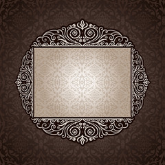 Vintage brown background with antique, luxury frame