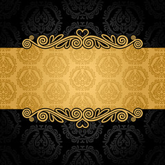 Abstract background with antique, vintage frame and banner