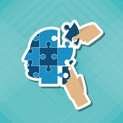 Puzzle icon design, Vector illustration